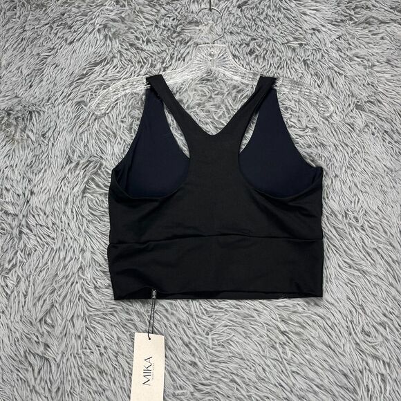 Mika Bodywear Ivy Crop Top NWT Women's L Black Polewear Stretch Longline - Picture 5 of 6